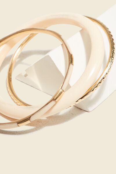 Lot 3 bracelets ecru femme