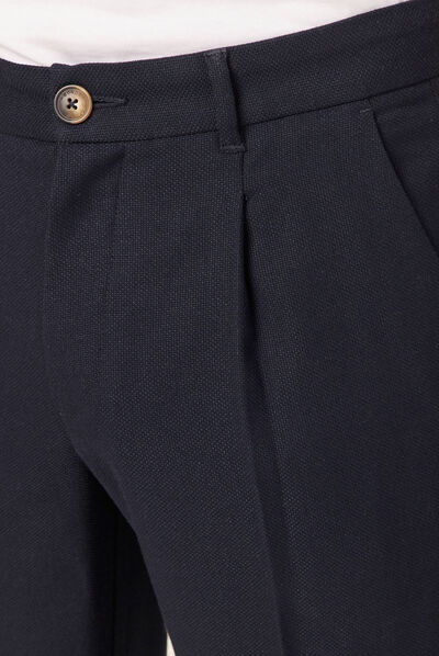 Pantalon chino 7/8ème bleu marine homme