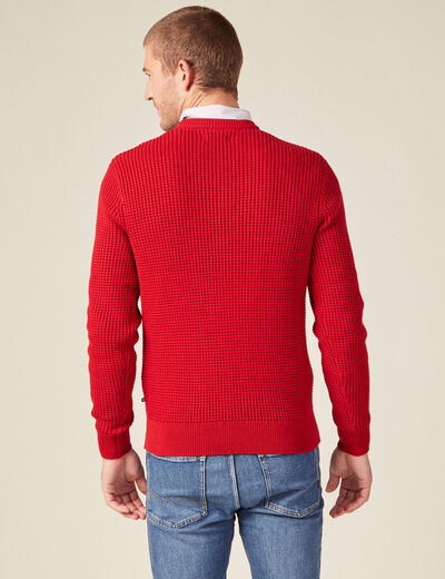 Pull éco-responsable rouge foncé homme