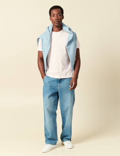 T-shirt en coton manches courtes rose clair homme