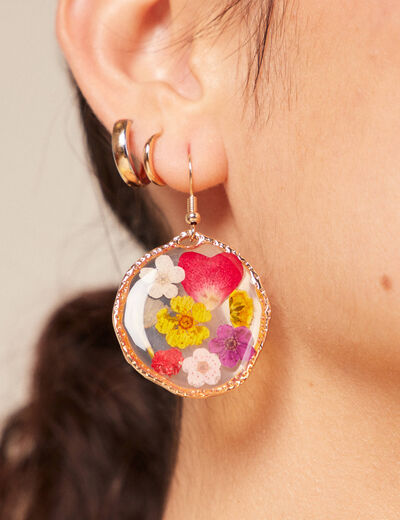 Boucles d'oreilles pendantes couleur or femme