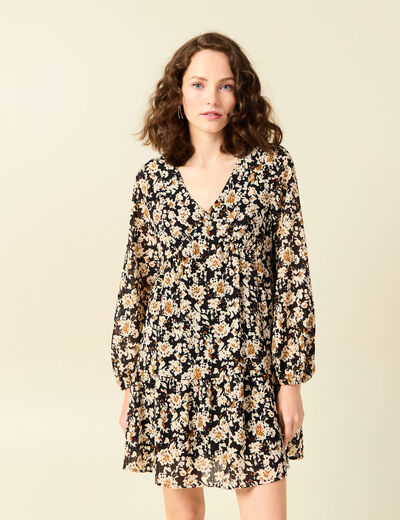 Robe évasée éco-responsable noir femme