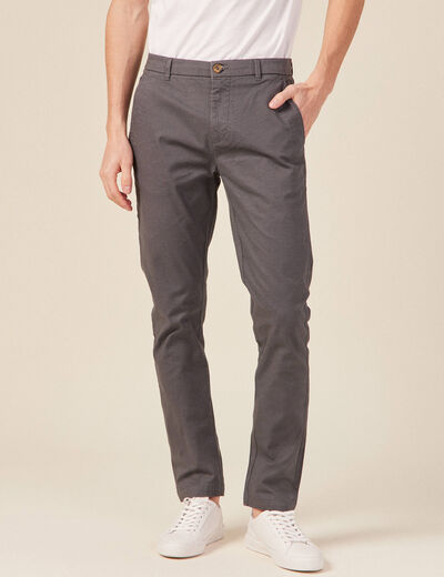 Pantalon chino longueur 32 gris homme
