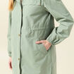 Parka longue à capuche vert kaki femme