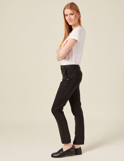 Pantalon chino Instinct noir femme