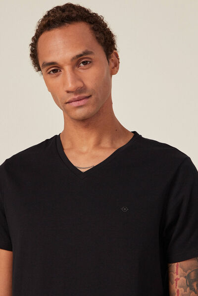T-shirt col V homme Instinct noir homme