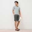 Polo cintr&eacute; en coton manches courtes vert clair homme