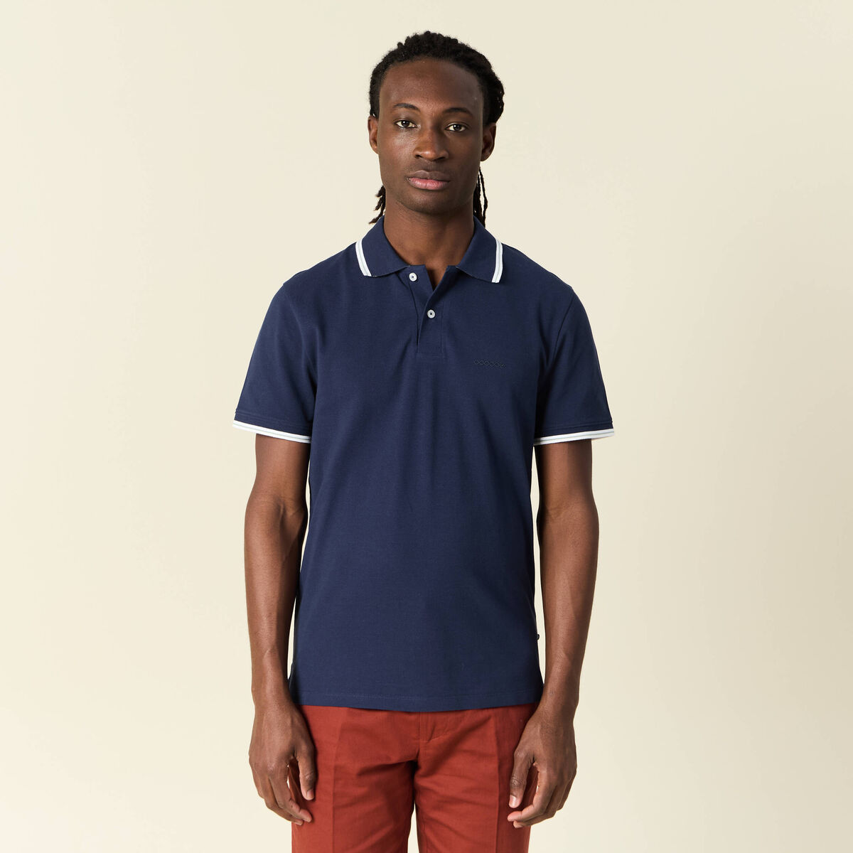 Polo éco-responsable bleu marine homme