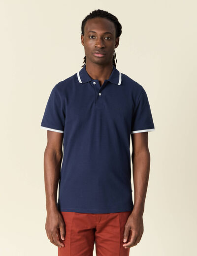 Polo éco-responsable bleu marine homme