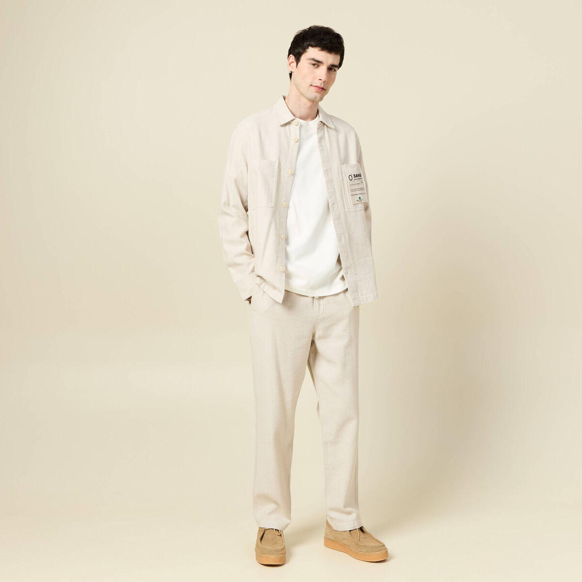 Pantalon chino beige homme