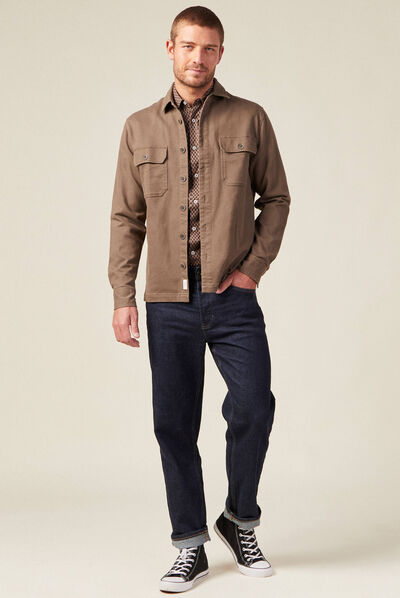 Chemise éco-responsable marron homme