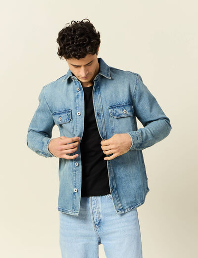 Surchemise en jean denim dirty homme