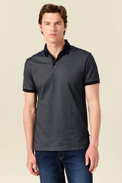 Polo manches courtes bleu marine homme