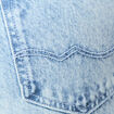 Jeans slouchy taille haute en coton denim bleach femme