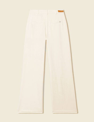 Jeans flare taille haute creme femme