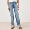 Jeans straight taille standard bleu femme