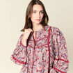 Blouse manches longues bordeaux femme