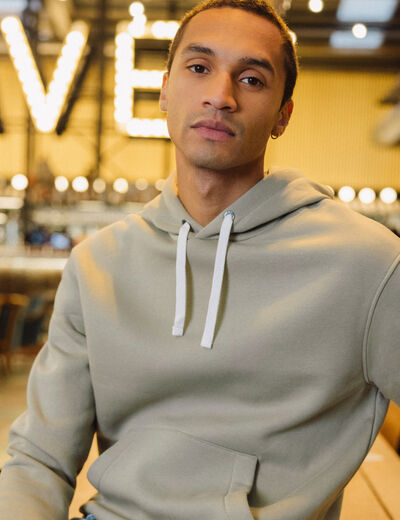 Sweat à capuche gris homme