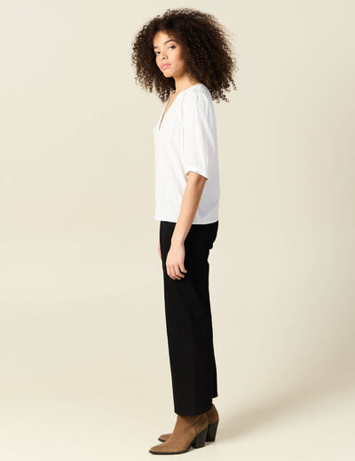 Chemise manches courtes ecru femme