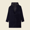 Manteau avec capuche amovible bleu foncé homme