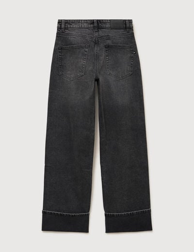 Jeans straight taille standard denim gris femme