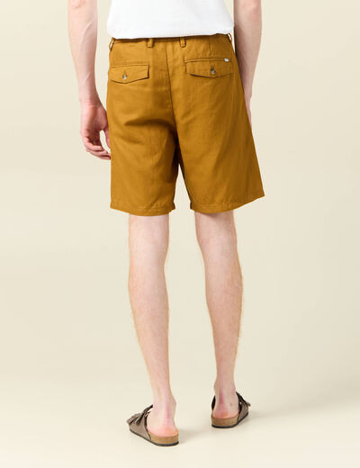 Bermuda droite à coulisse camel homme