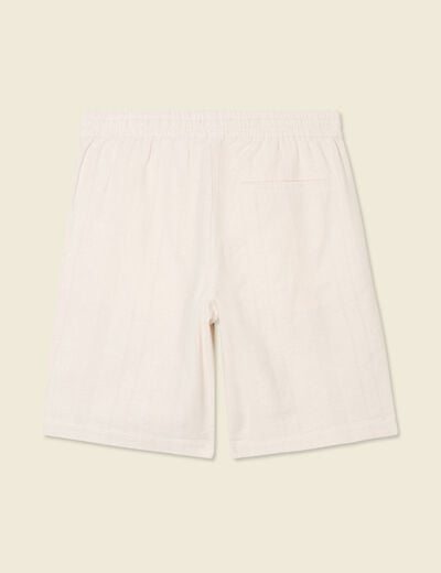 Bermuda droit à coulisse ecru homme