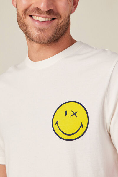 T-shirt SmileyWorld ecru homme