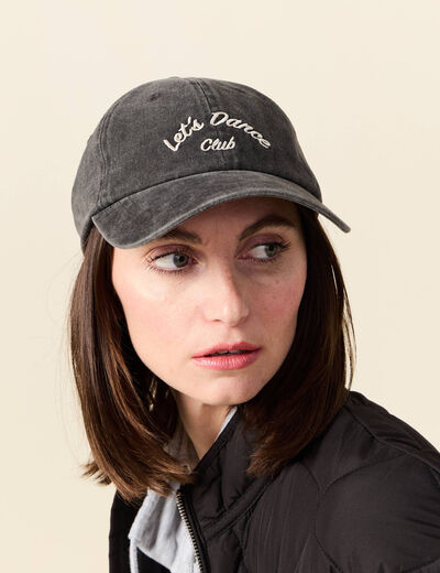 Casquette en jean gris foncé femme