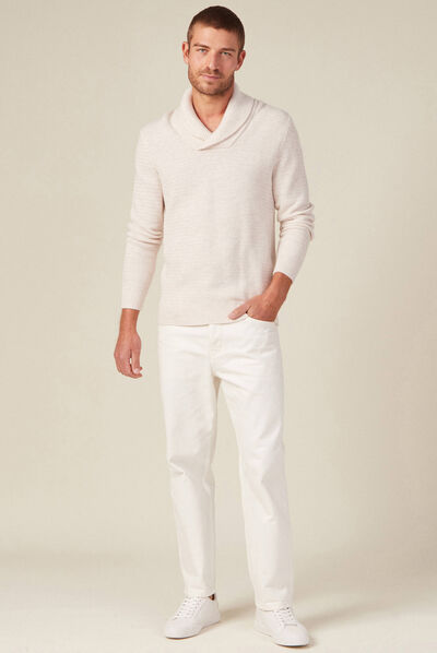 Pull éco-responsable ecru homme