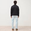 Polo droit manches longues noir homme