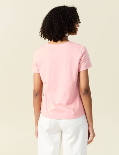 T-shirt manches courtes rose femme