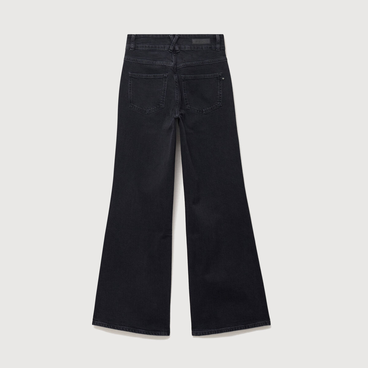 Jeans bootcut taille haute denim gris femme