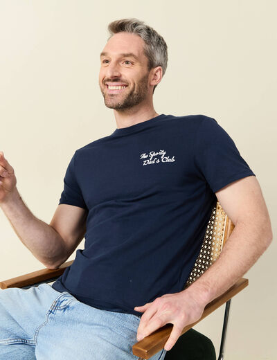 T-shirt manches courtes bleu marine homme