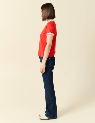 T-shirt manches courtes rouge femme