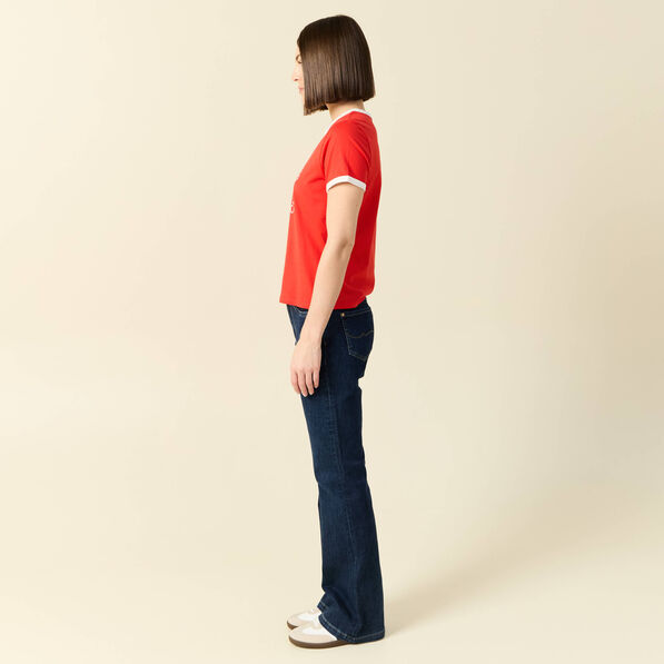 T-shirt manches courtes rouge femme