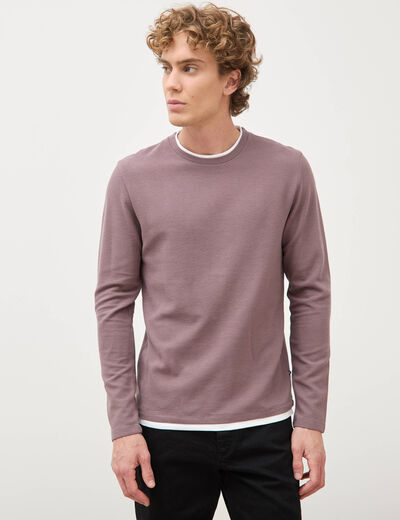 T-shirt manches longues mauve homme