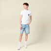 T-shirt manches courtes brodé blanc homme