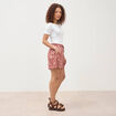 Short taille haute marron cognac femme