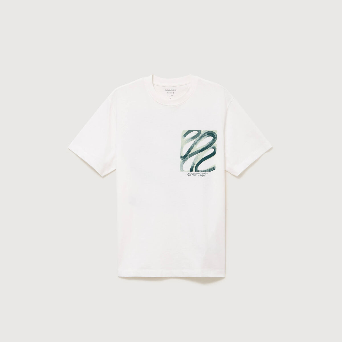 T-shirt ample en coton manches courtes ecru homme