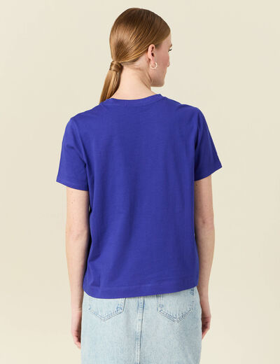 T-shirt éco-responsable bleu violet femme