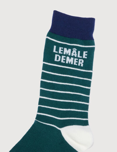 Chaussettes vert &eacute;meraude homme