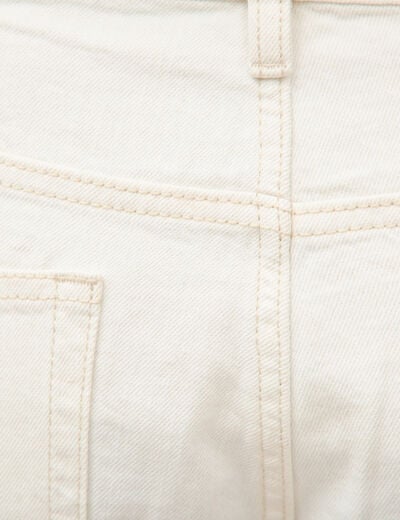Bermuda regular en jeans denim blanc homme