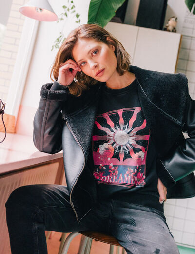 Sweat manches longues noir femme