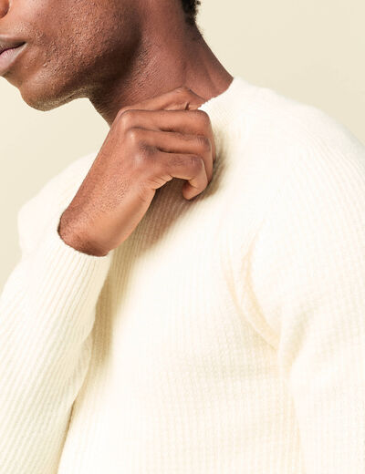 Pull manches longues fabriqu&eacute; en France ecru homme