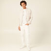 Veste droite zippée beige homme