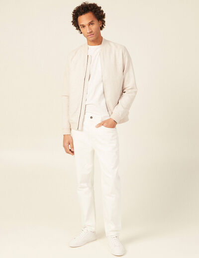 Veste droite zippée beige homme