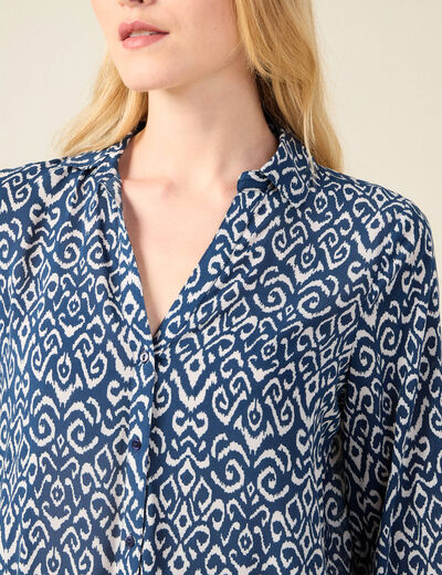 Blouse manches longues bleu marine femme