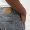Jeans straight longueur 32 en coton bleu gris homme