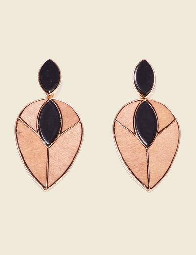 Boucles d'oreilles pendantes noir femme